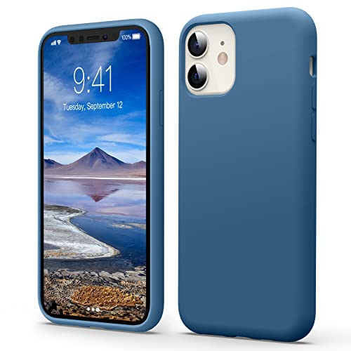 Flyzoo Flüssige Silikon Case Kompatibel mit iPhone 11 Hülle (6,1), Kratzfest & Anti-fingerabdruck Handyhülle mit Rundumschutz: 4-Schicht Schutzhülle, Erhöhter Rand für Bildschirm & Kamera, Blau
