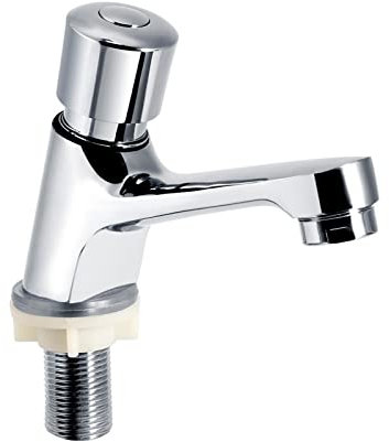 Robinet Cuisine, G1/2 Filetage Femelle Fermeture Automatique ChroméE Mitigeur Cuisine Avec Fonction Minuterie, Conservation De L'Eau Installation Facile Robinetterie De Cuisine