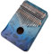 Kalimba 17 Tasten, Kalimba Stimmhammer Reinigung wischen Daumen Klavier Mahagoni Finger Piano Percussion Instrument für Musikliebhaber Geschenk (Akazienholz)