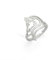 Amaxer Niedlicher Origami Wolf Fuchs gekrönter König der Löwen Ring verstellbar geometrisch ausgehöhlt Edelstahl Fingerring für Unisex Tierliebhaber (Wolf1)