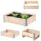 KADAX Palettenrahmen aus Holz, Stapelbare Holzrahmen, Aufsatzrahmen für Garten, Hochbeet Rahmen, Pflanzkasten, Gartenbeet, Gemüsebeet, Kräuterbeet (80 x 60 x 22,5 cm)