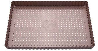 Sallys Tateform eckig mit Hebeboden - Quicheform mit spezieller Antihaftbeschichtung, Tartelette Förmchen (31 x 20 cm)