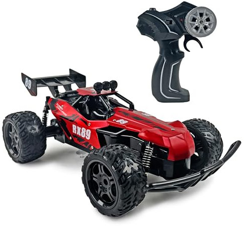 TURBO CHALLENGE - RX Car 89 - Die Cast - 093721 - Voiture Télécommandée - Rouge - 1/12 - Prêt à Rouler - Batterie Rechargeable et Piles incluses - Métal - À Partir de 6 Ans