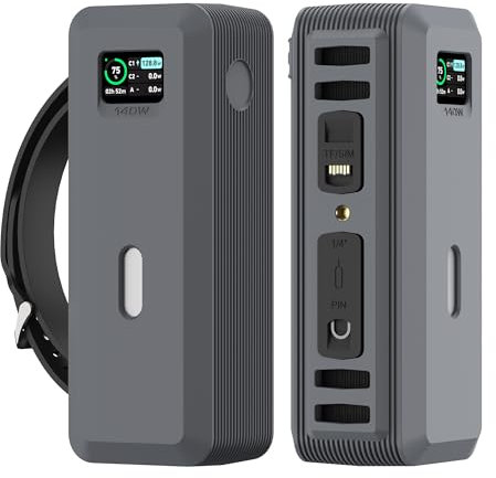 Silicone Case for Anker Power Bank 737 (24000mAh) with 1/4-inch nut Hole, SD/Sim Card, Card Pin Storage Slot for Anker Power Bank 737 Skin-Friendly Anti-Lost Protective Case (Gray)