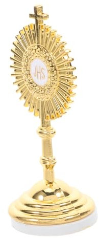 Ciieeo Kleines Metall Kruzifix Jesus Kreuz Figur Aus Zinklegierung FüR Tischdeko Katholische ReligiöSe Statue Elegantes Design FüR Auto Oder Wohnraum - Gold, 8Cm X 3.7Cm