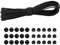 Episkey Tendeur Elastique 15m Noir, Corde Élastique Tendeurs Elastique avec Crochets, Sangle Elastique pour Bache, Crochet Velo, Crochet Fixation (Noir, 3mm x 15m)