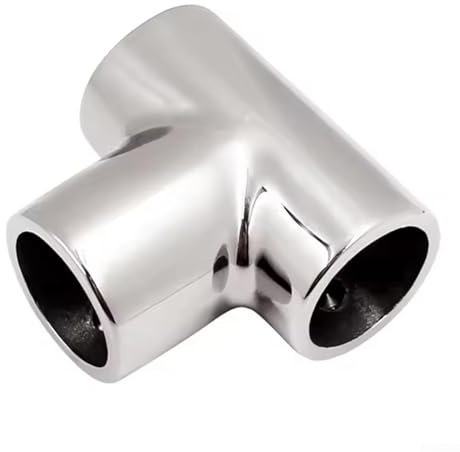 Bulevisiter Raccordi per tubi in acciaio inox, connettore a T per tende da yacht all'aperto, connettore a T di grado marino, resistente hardware per la costruzione navale (25 mm)