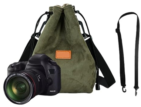 DSLR-Kameratasche mit verstellbarem Gurt, weiche Objektivtasche Gadgets, grün, M