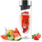 Asobu Bouteille d'eau en verre avec infuseur à fruits, Verre Acrylique Acier inoxydable, Fumé/argenté, 16 oz/480 ml SWG11-2441