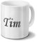 printplanet Tasse mit Namen Tim - Motiv Chrom-Schriftzug - Namenstasse, Kaffeebecher, Mug, Becher, Kaffeetasse - Farbe Weiß