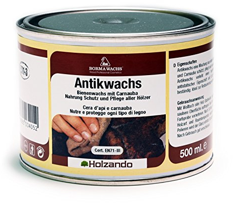 Borma Wachs 500ml Antikwachs EN-71/3 Zertifiziert für Holzoberfläche (62 - Mahagoni)