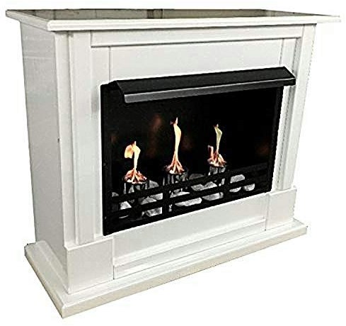 Bio Ethanol und Gelkamin Modell Emily Premium Inclusive 21-teiliges Starterset - Wählen Sie aus 9 Farben (Weiß Hochglanz)