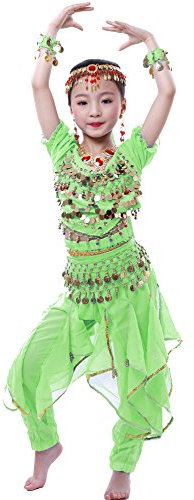 Astage Mädchen Halloween Bauchtanz Kostüm Anzug grün L