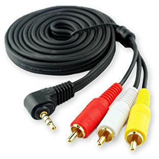 httx 3,5 mm macho de audio estéreo jack a 3 RCA hembra AV adaptador videocámara Cable de extensión conector 90 Degree en ángulo 4 Pole 5 pies