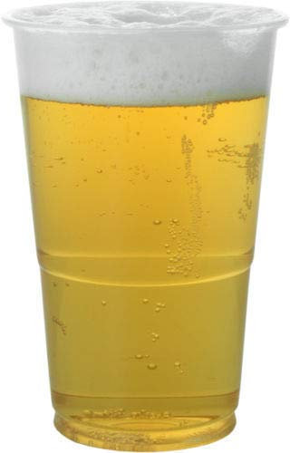 REAL ACCESSORIES PACK OF 50 X Strong Quality Plastic Disposable Half Pint Tumblers Beer Glasses Reusable Glasses - Perfect for Beer and Soft Drinks