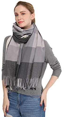 Longwu les femmes doux cachemire écharpe en laine de grandes pashminas châle et enroule chaleureuse a volé couverture