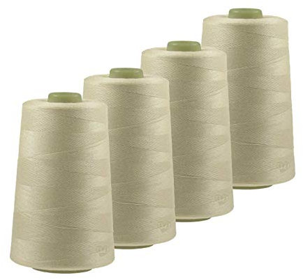 4 x 4572m Qualitäts Overlock-Garn Overlock-Nähgarn Oeko-Tex Farben 661 bis 700, Farbe:A678 zartes seidengrau