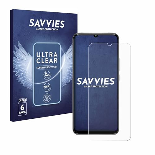 savvies Protector Pantalla para Xiaomi Mi 10 Lite (6 Unidades) Película Ultra Transparente