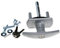 Silver T Garage Door Lock 75mm Shaft 35mm Fixing Spigots Compatible with Cardale Henderson
