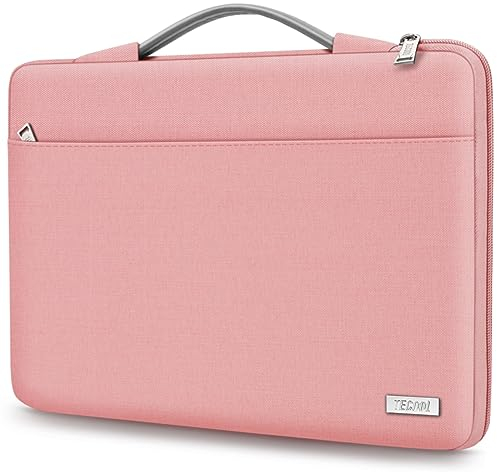 TECOOL 13,3 Zoll Macbook Tasche Laptop Hülle für MacBook Air Pro 13 M4 M3 M2 M1 2025 2024-2012,MacBook Pro 14 M4 M3 M2 M1 2024 2023-2021 Schutzhülle, Wasserdicht Notoebook Tasche 13.3,Rosa