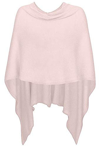 Mississhop 221 Poncho aus Mischgewebe für Damen Cape Überwurf One Size Hellrosa
