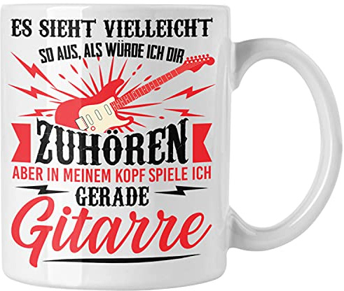 Gitarrist Geschenk Gitarre Tasse mit Spruch - Kaffeetasse für Gitarrenspieler Geschenkidee