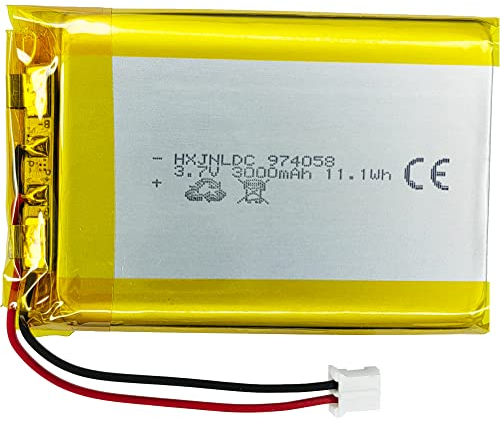 3.7V DC Rechargeable Polymer Lithium Battery (974058 3000mAh 9.7×40×58.5mm) per DIY Sostituzione della batteria da 3,7-5 V per prodotti elettronici,Alimentatore mobile ad accumulo di energia
