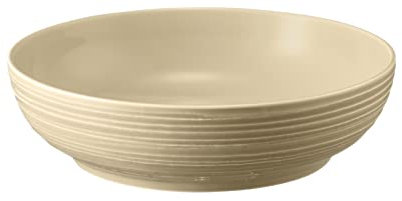 Seltmann Weiden Terra Foodbowl 25 cm, 2350 ml, Servierschale mit spiralförmigem Relief, Spülmaschinen- und mikrowellenfest, Porzellan, Sandbeige