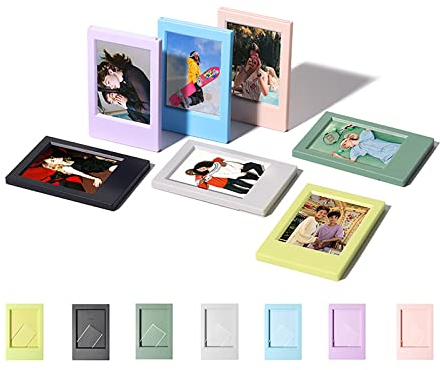 Rieibi (7 Pack) 3 Zoll Mini Bilderrahmen – Bilderrahmen Set für und Instax Mini Evo/12/11/9/8/7+ Film – Bilderrahmen für Tischdekoration