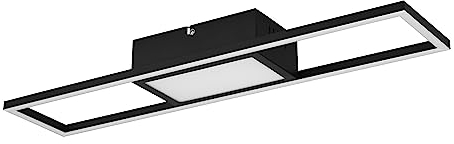 Reality Leuchten LED Deckenleuchte Rigido R67172132, Metall Schwarz matt, inkl. 22 Watt LED, Fernbedienung, Dimmer, Farbwechsel