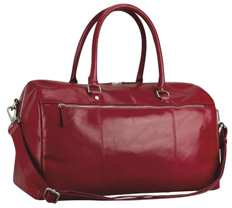 LEONHARD HEYDEN Leder Reisetasche Umhängetasche Cambridge Travel Bag Red dunkelrot