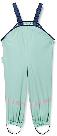 Playshoes Matschhose Regenlatzhose Fleece-Futter Unisex Kinder Wind- und wasserdichte Regenhose Regenbekleidung, grün Pastell, 104