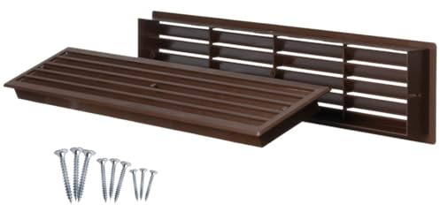 ABOUT VENT 450x92mm Griglia di Ventilazione per Porta - Griglia di Aerazione Bilaterale - Griglia Aerazione Rettangolare per Porte Interne - Grigla di Ventilazione in Plastica Marrone