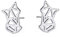 Amaxer Niedliche Origami Fuchs Katze Tier Ohrringe für Frauen Geometrische Aushöhlen Edelstahl Schmuck Ohrstecker für Unisex Tierliebhaber, Edelstahl