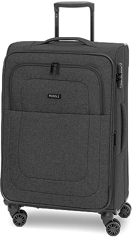 REDOLZ MEDIUM Weichschalen Koffer für Männer & Frauen | Leichter Trolley 67 cm mit 4 Doppelrollen & TSA-Schloss | mit Dehnfalte erweiterbar (Essentials 12)