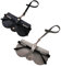 ZALUJMUS Soft PU Sunglasses Bag, Slim Portable Eyeglass Case Sunglasses Pouch with Lanyard, Anti-Scratch Soft PU Leather Travel Glasses Case (Set of 2, Black+Gray)
