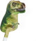 FOLDZILLA Steckenpferd aus Pappe 115 x 40 x 25 cm Hobbyhorse Stockpferd - Dino T-Rex Aquarell