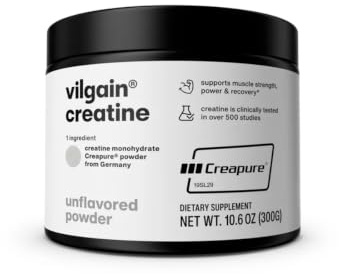 Vilgain 100% Creapure ® Creatin Pulver aus Deutschland, Ohne Zusätze, 300 g