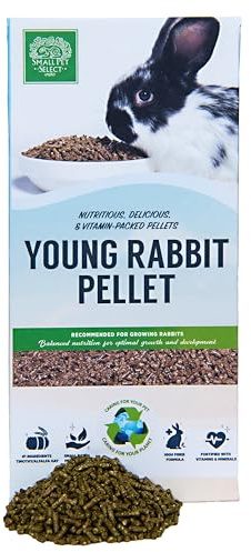 Small Pet Select Young Rabbit Pellet Food, Pellets, Treats for Bunny Rabbits High Fiber Timothy Hay Based Formula, 5lb