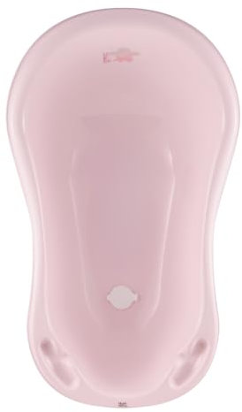 Hylat Baby Bañera para bebés con tapón - Certificado TÜV Rheinland - estable y cómoda, ideal para baños seguros durante los primeros 12 meses - Colección Lite - Color: Rosa, Diseño: Friends