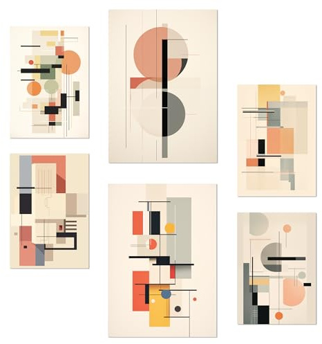 Nacnic 6er-Set Bauhaus Celeste Celeste Graue Farben Poster mit Designillustrationen zur Dekoration der Wände Ihres Zuhauses. Räume, Büro, Laden und Geschäft Format A3 und A4 Rahmenlos