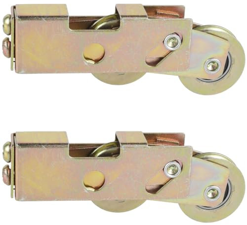 2Pcs Sliding Patio Door Rollers, 1-1/4inch Sturdy Sliding Door Tandem Roller Assembly, Ball Bearing Sliding Glass Door Roller Replacement Total Load Bearing 330lbs