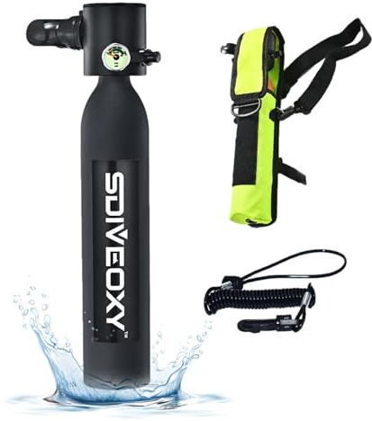 Evember Diving Cylinder - 0.5L Scubas Diving Tank Scubas Tank,3000Psi/200Bar Diving Air Tank, Scubas Diving Gear Set Scubas Oxygen Cylinder Kit, Snorkeling Dive Bottle