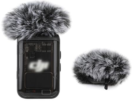 ADAH Grey Windscreen for DJI MIC 2/ OSMO POCKET 3 Microphone Furry Wind Muff Grey Foam,2_Pack