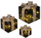 Bambelaa! 3er Led Deko Geschenke Leucht Boxen Timer Weihnachts Dekoration Weihnachtsdeko Beleuchtet Deko Weihnachten Schwarz-Gold