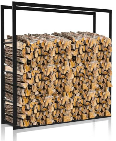 Vkechh Kaminholzregal Aussen 150x100x25cm Extra Großes Feuerholzregal Kaminholzregal Innen Holzlager für Holzscheite für Kamin & Ofen