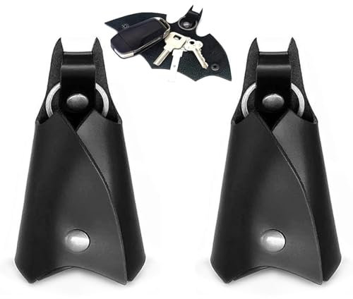 2 Stück Schlüsseletui Leder, Batman Schlüsselanhänger, Fledermaus Keychain, Auto Schlüsseltasche, Key Organizer