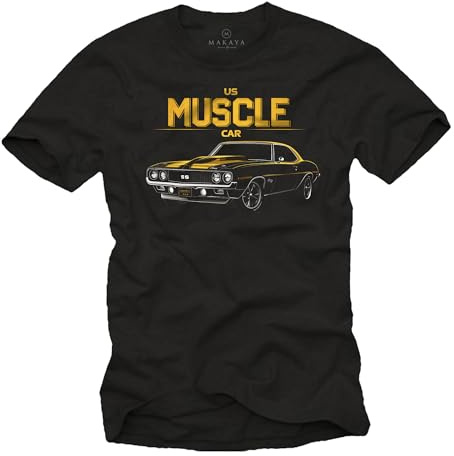 MAKAYA American Muscle Car T-Shirt für Männer Vintage Auto Design
