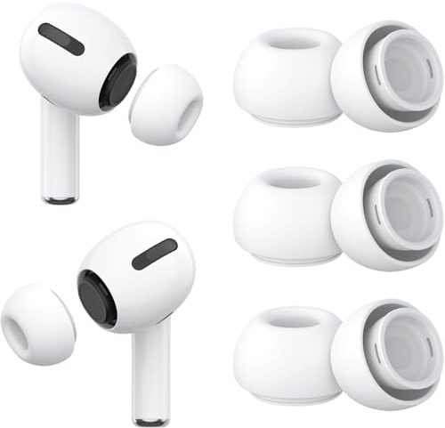 Amzpas 3 Paar Airpods Pro 1 / Airpods Pro 2 Ohrstöpsel, mit Loch zur Geräuschreduzierung, wasserdichte Silikon Airpods Pro Ersatz Ohrstöpsel, mit Aufbewahrungsbox (S×3 Paare)