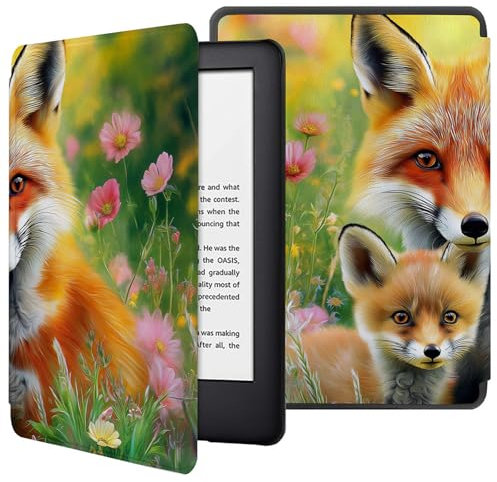 Hülle für 6,8 Kindle Paperwhite (11. Generation-2021), leichte Schutzhülle mit automatischem Wake/Sleep für Kindle Paperwhite 2021 E-Reader - Fuchs Gras